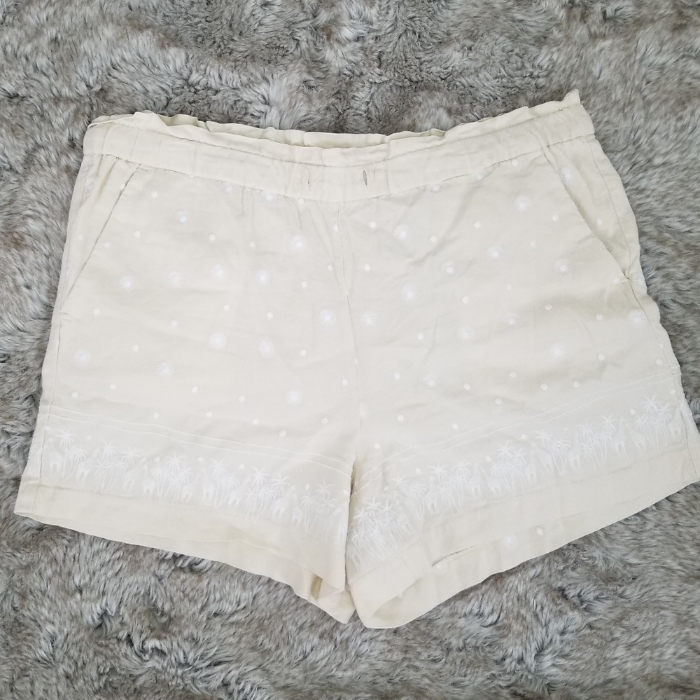 LOFT Giraffe Embroidered Elastic Waistband Shorts